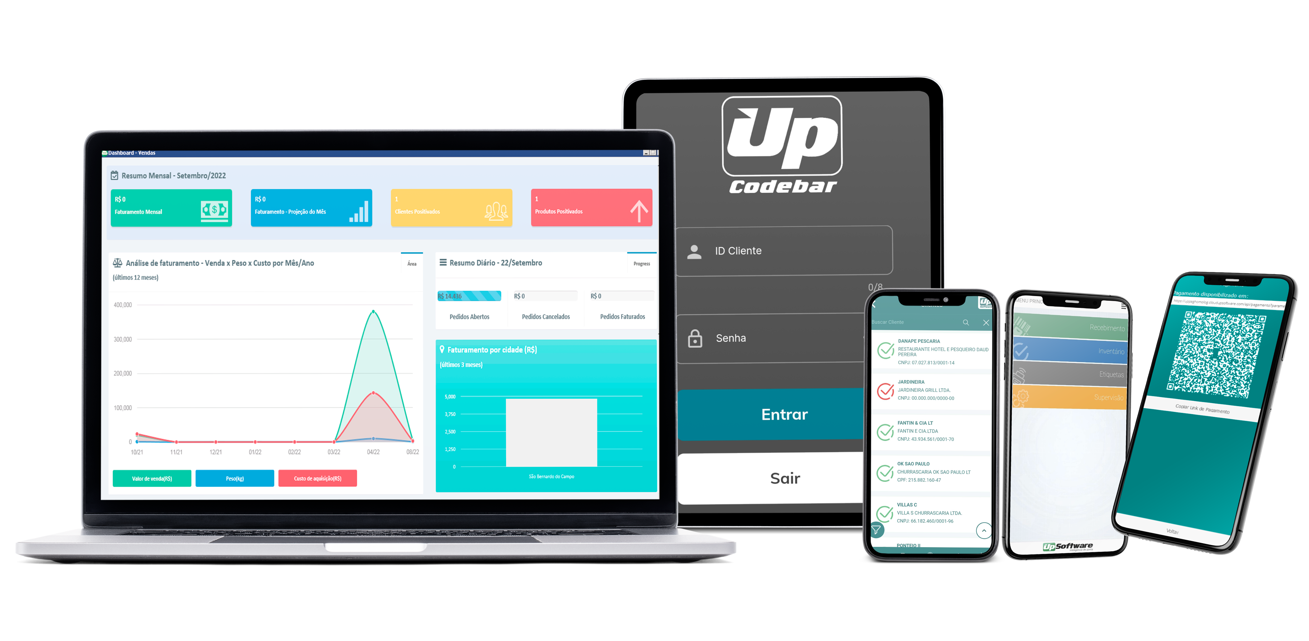 Plataforma UP Software no computador